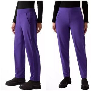 Athleta Brooklyn Lined Pant Womens 8 Tall Noble Blue Purple Zip Pockets